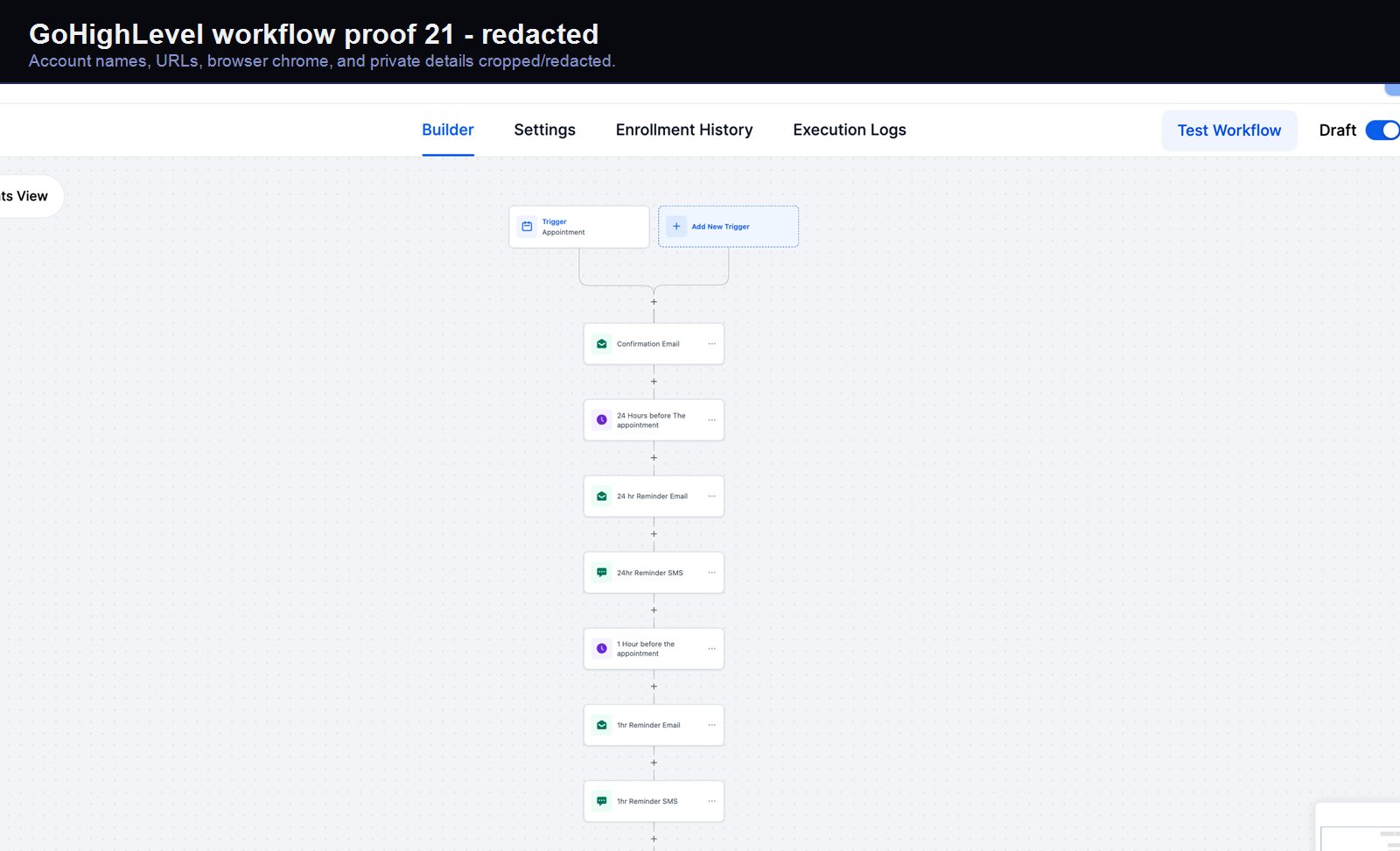GoHighLevel lead-capture workflow screenshot 21