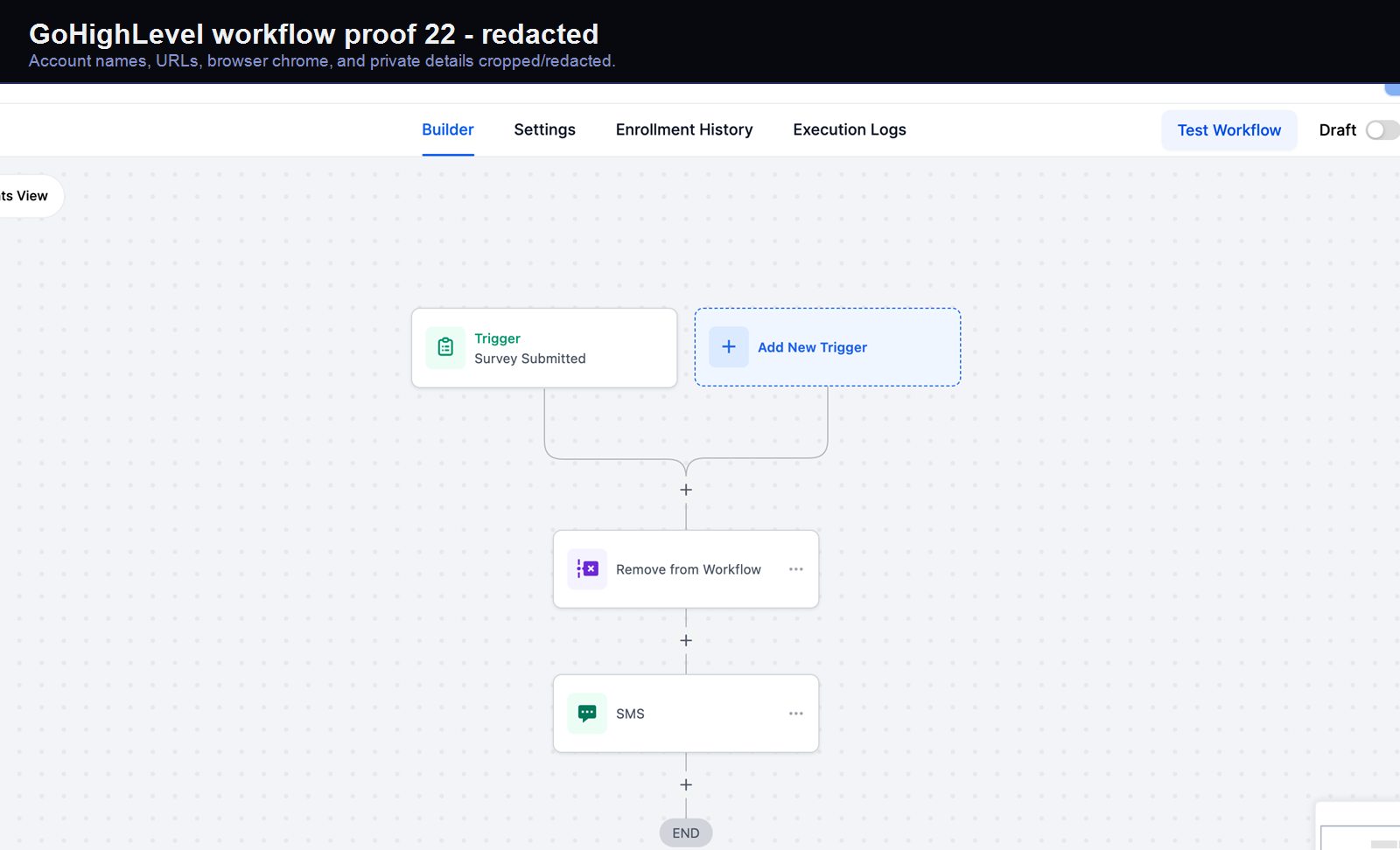 GoHighLevel lead-capture workflow screenshot 22